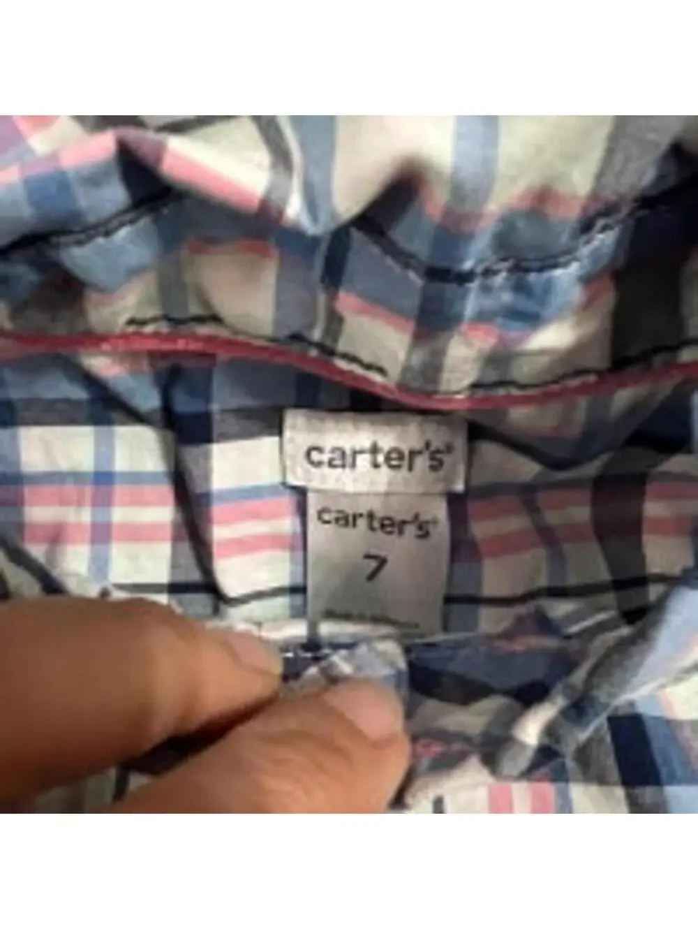 Carter's Boys Plaid Button Down Shirt size 7